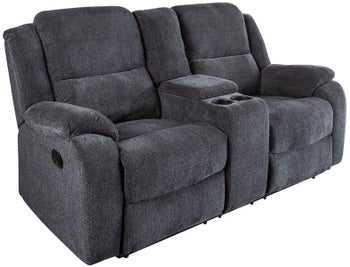 Dwuosobowy fotel rozkładany ciemnoszary z nowoczesnym designem – grafika-1.