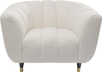 Fotel tapicerowany biały 108x74 cm – obraz-1