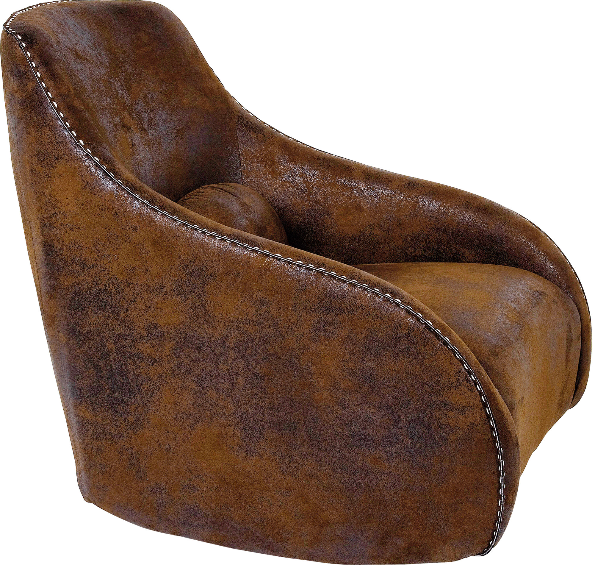 Fotel bujany do pokoju tapicerowany brązowy – obraz-1