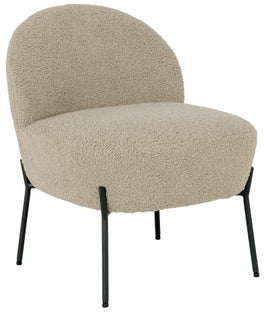 Fotel szarobrązowy imitacja wełny owczej nogi czarne stalowe 57x71 cm – grafika-1.