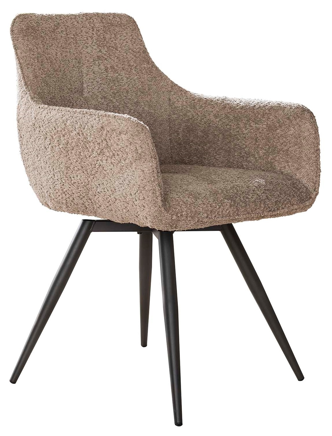 Krzesło tapicerowane piaskowe nogi czarne 58x83 cm – grafika-1.