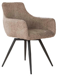 Krzesło tapicerowane piaskowe nogi czarne 58x83 cm – grafika-1.