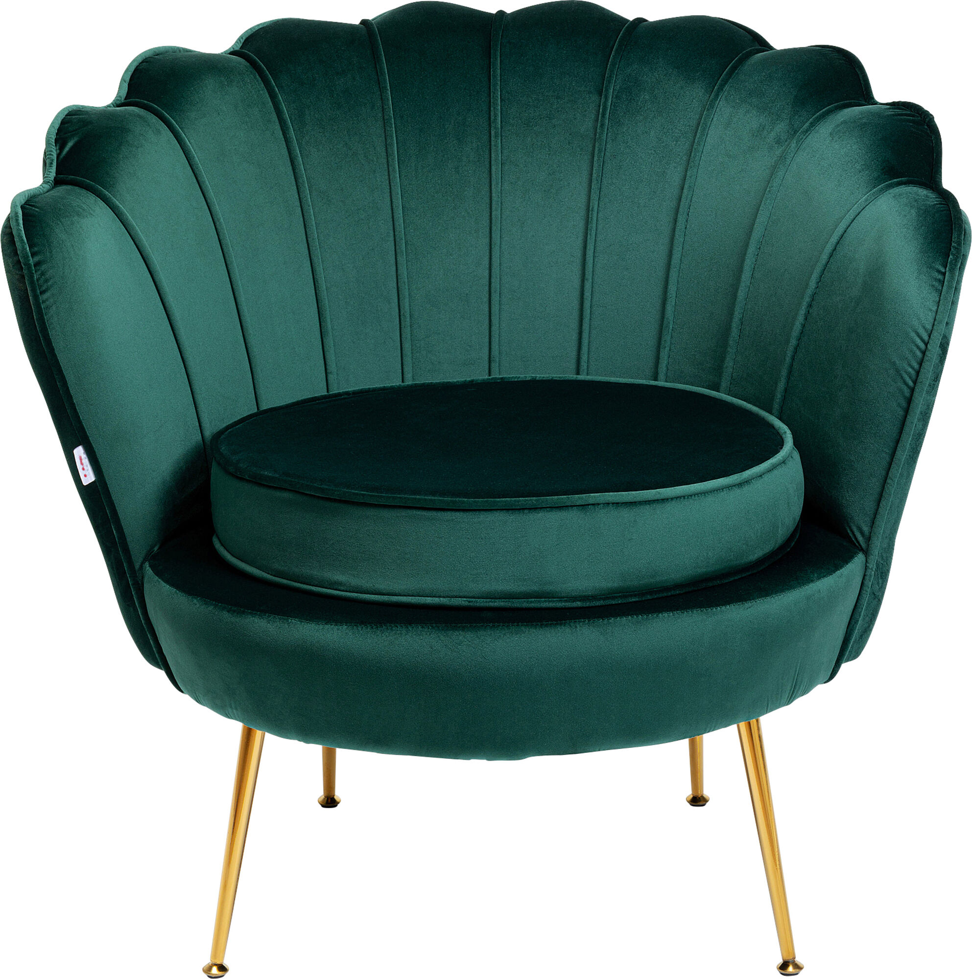 Fotel nowoczesny zielony nogi złote 83 x 77 cm – obraz-1