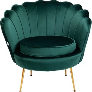 Fotel nowoczesny zielony nogi złote 83 x 77 cm – obraz-1