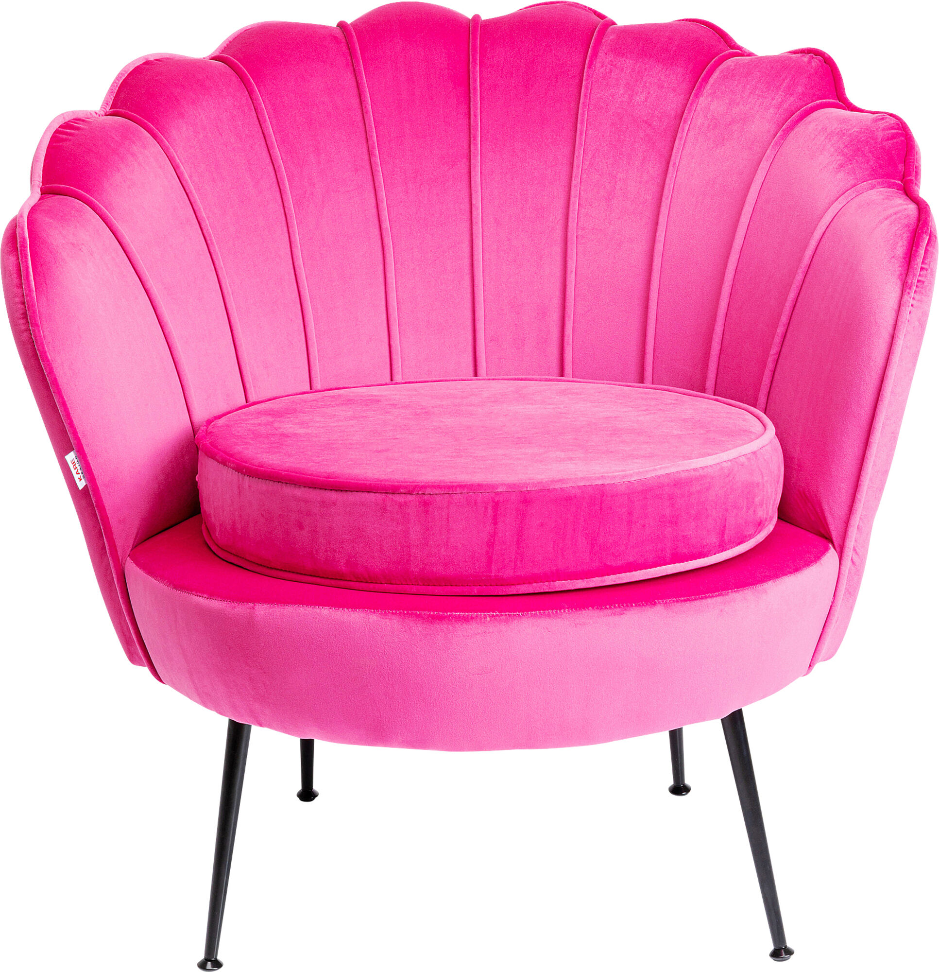 Fotel nowoczesny różowy nogi czarne 83 x 77 cm – obraz-1