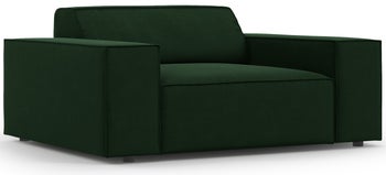 Fotel welurowy szeroki tkanina butelkowa zieleń 124x70 cm – obraz-1