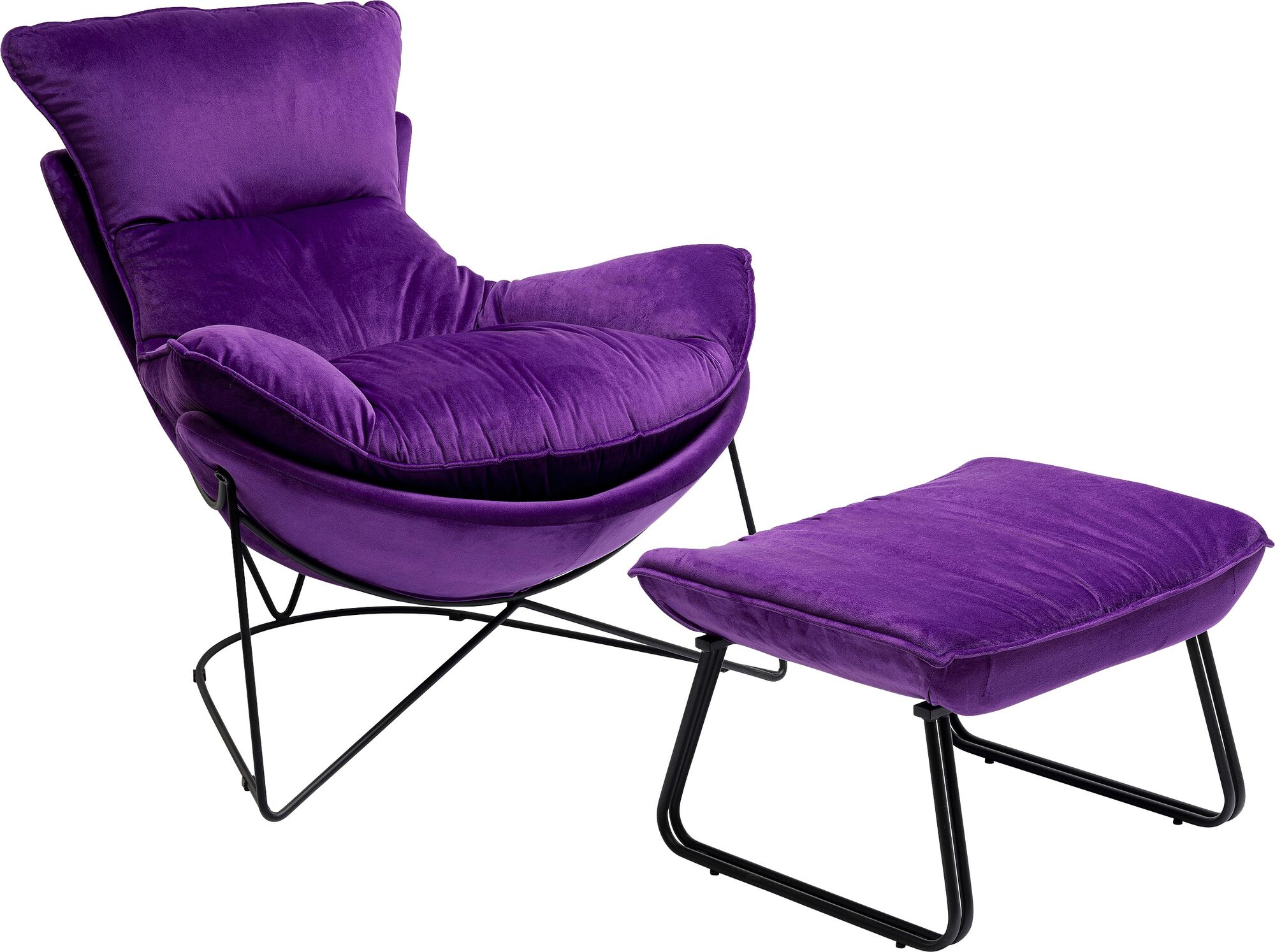 Lila Snuggle Lábtartós Fotel (2 Részes) – kép-1.