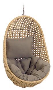 Fotel ogrodowy wiszący typu kokon siedzisko brązowe – obraz-1