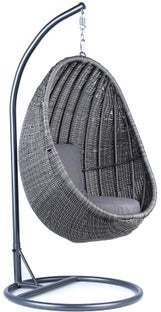 Fotel wiszący ogrodowy Kokon 105x197 cm szary – obraz-1
