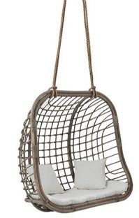 Fotel wiszący ogrodowy Rattan 124x120 cm naturalny – obraz-1