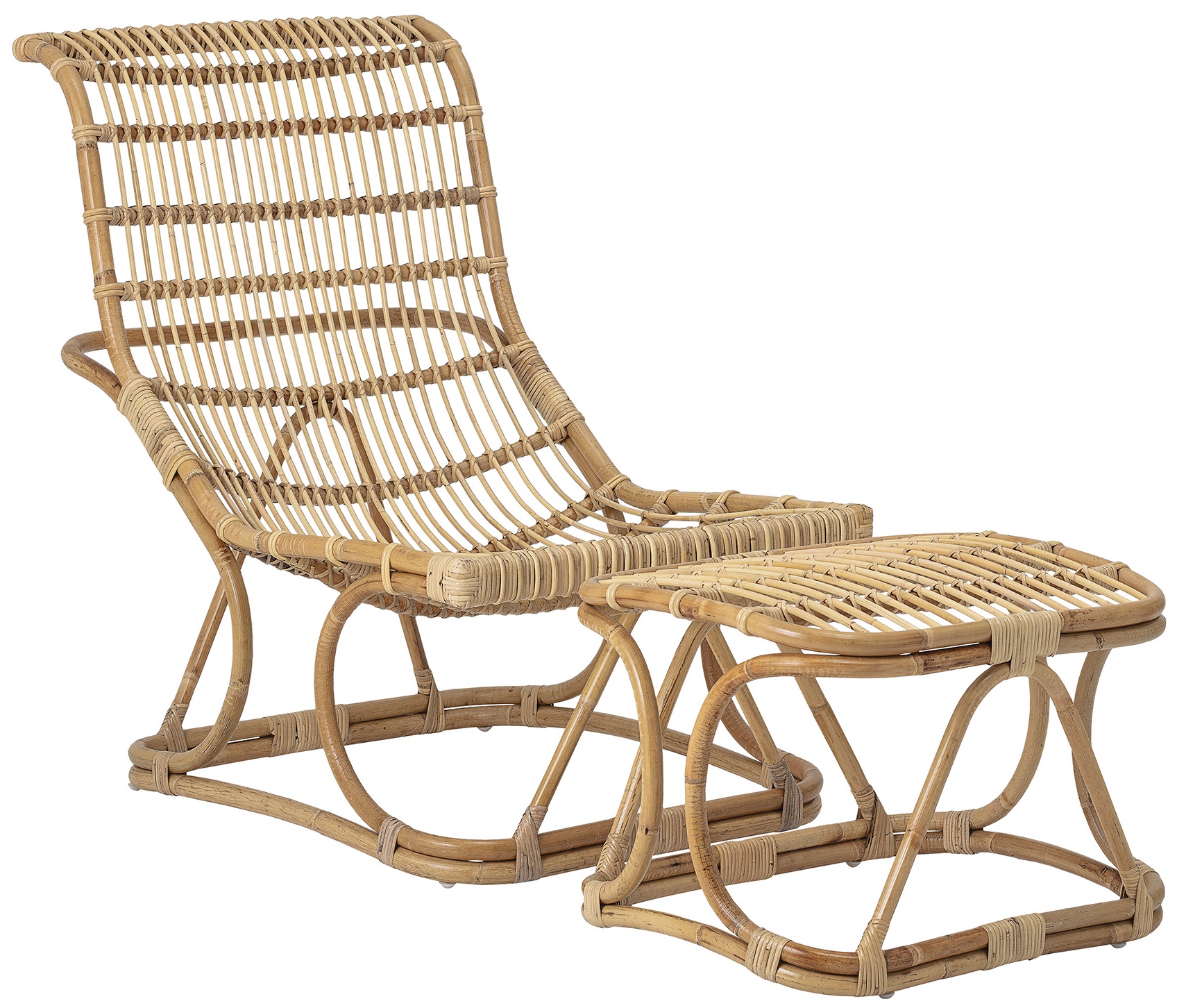 Fotel z podnóżkiem Eloise 60x88 cm naturalny – obraz-1