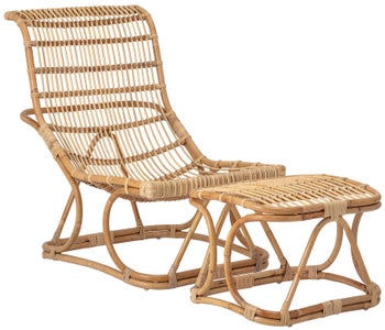 Fotel z podnóżkiem Eloise 60x88 cm naturalny – obraz-1