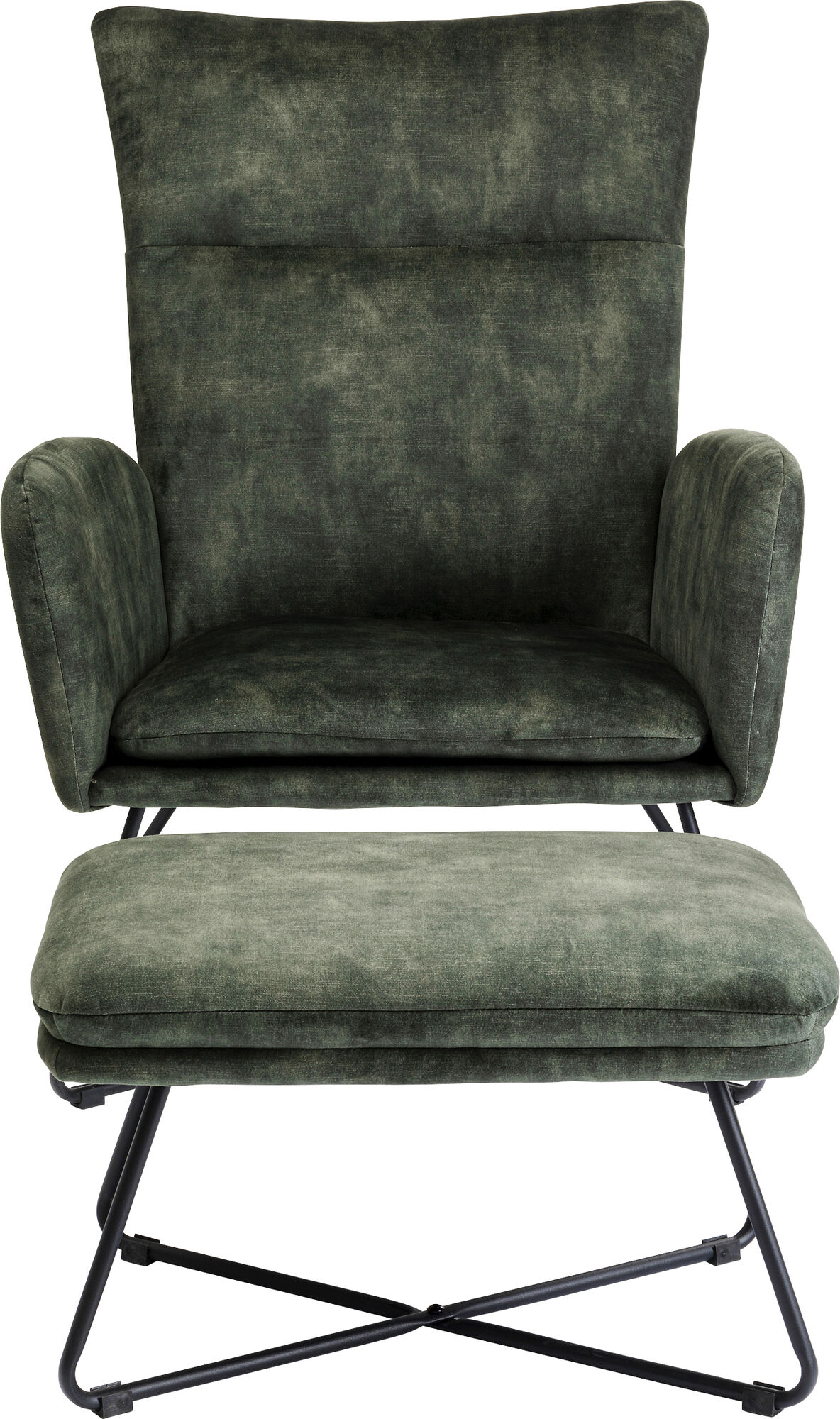 Fotel z podnóżkiem Leeds 71x99 cm zielony – obraz-1