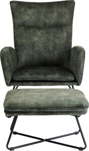 Fotel z podnóżkiem Leeds 71x99 cm zielony – obraz-1