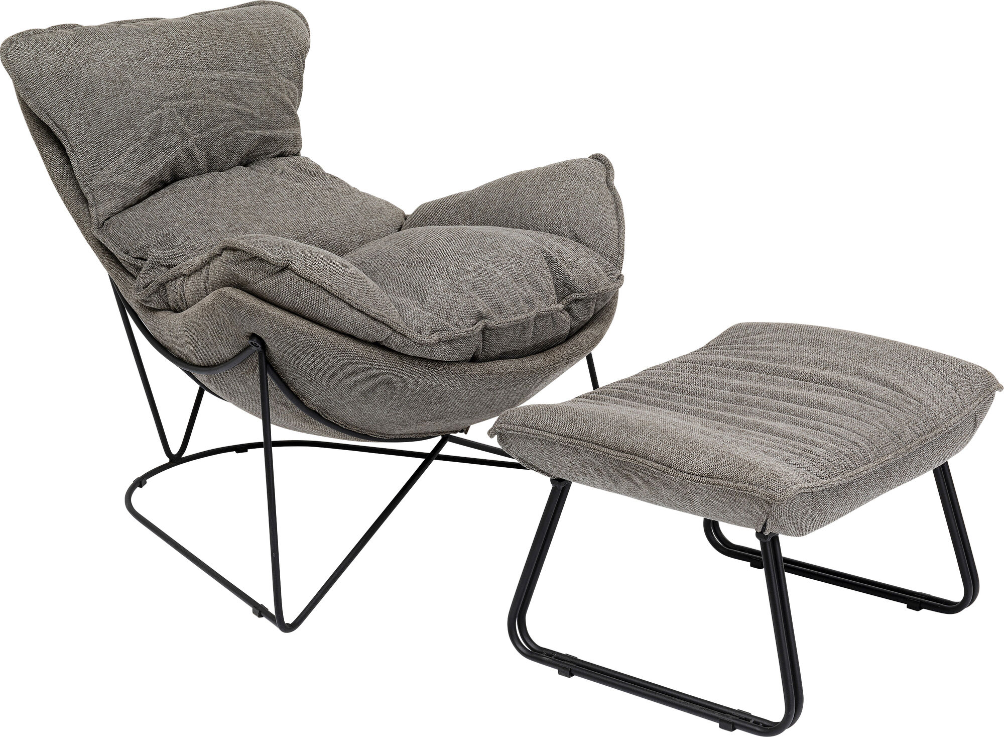 Snuggle lænestol med/skammel, grå – billede-1.