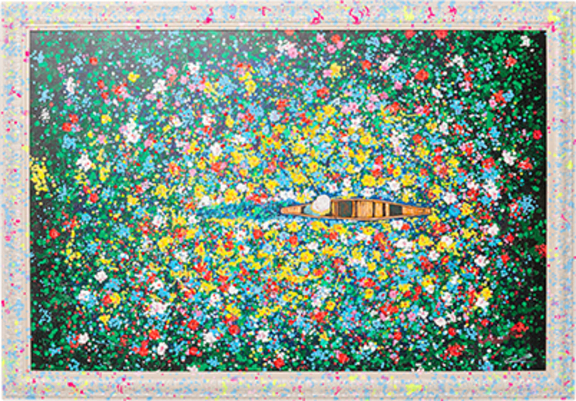 Cuadro enmarcado Floating Flower Market 150x100cm – Imagen-1.