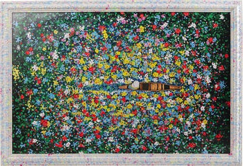 Tablou cu rama Floating Flower Market 150x100 cm – imagine-1.