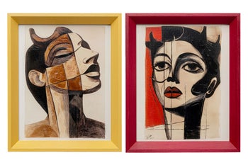 Portrait Modern Keretezett Kép 22x27cm (2/Set) – kép-1.