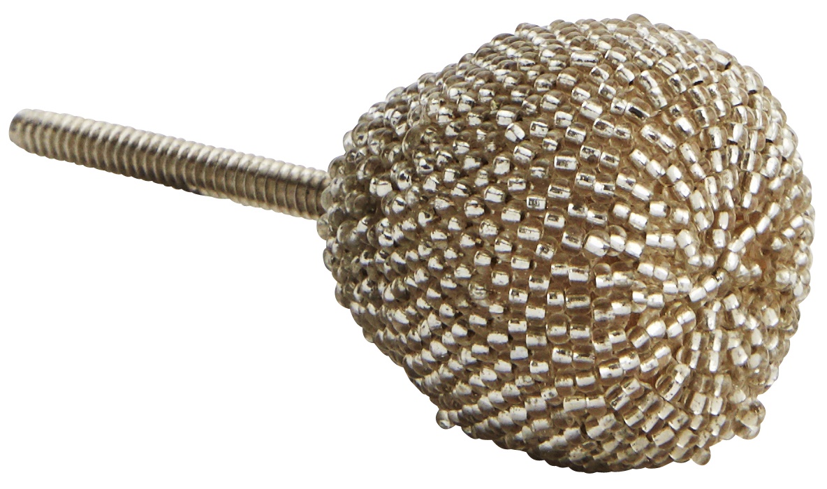 Gałka do mebli w srebrne koraliki – obraz-1
