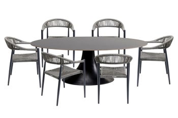 Lauko baldų komplektas Palma Possibilita 220cm Grey 7-ių dalių – paveikslėlis-1.