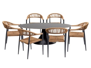 Lauko baldų komplektas Palma Possibilita 220cm Nature 7-ių dalių – paveikslėlis-1.