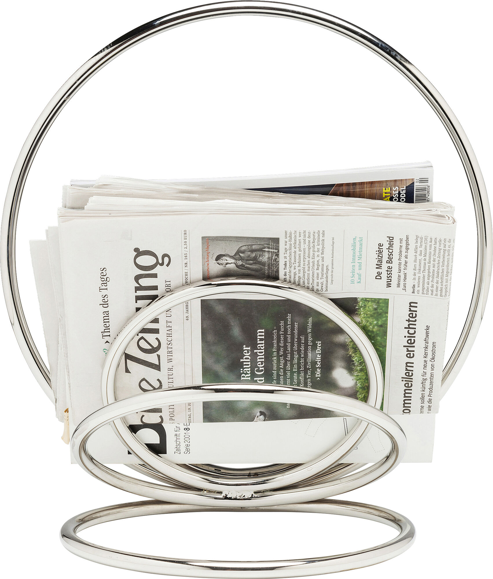 Gazetnik Circles 41x43 cm srebrny – grafika-1.