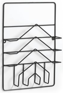 Gazetnik ścienny metalowy czarny 33x45 cm – obraz-1