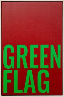 Bilde Med Ramme Grønn Flag 40x60cm – bilde-1.