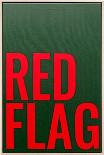 Bilde med Ramme rød Flag 40x60 cm – bilde-1.