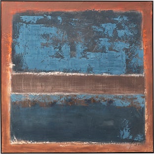 Slika sa ramom Silence Blue 120x120cm – slika-1.