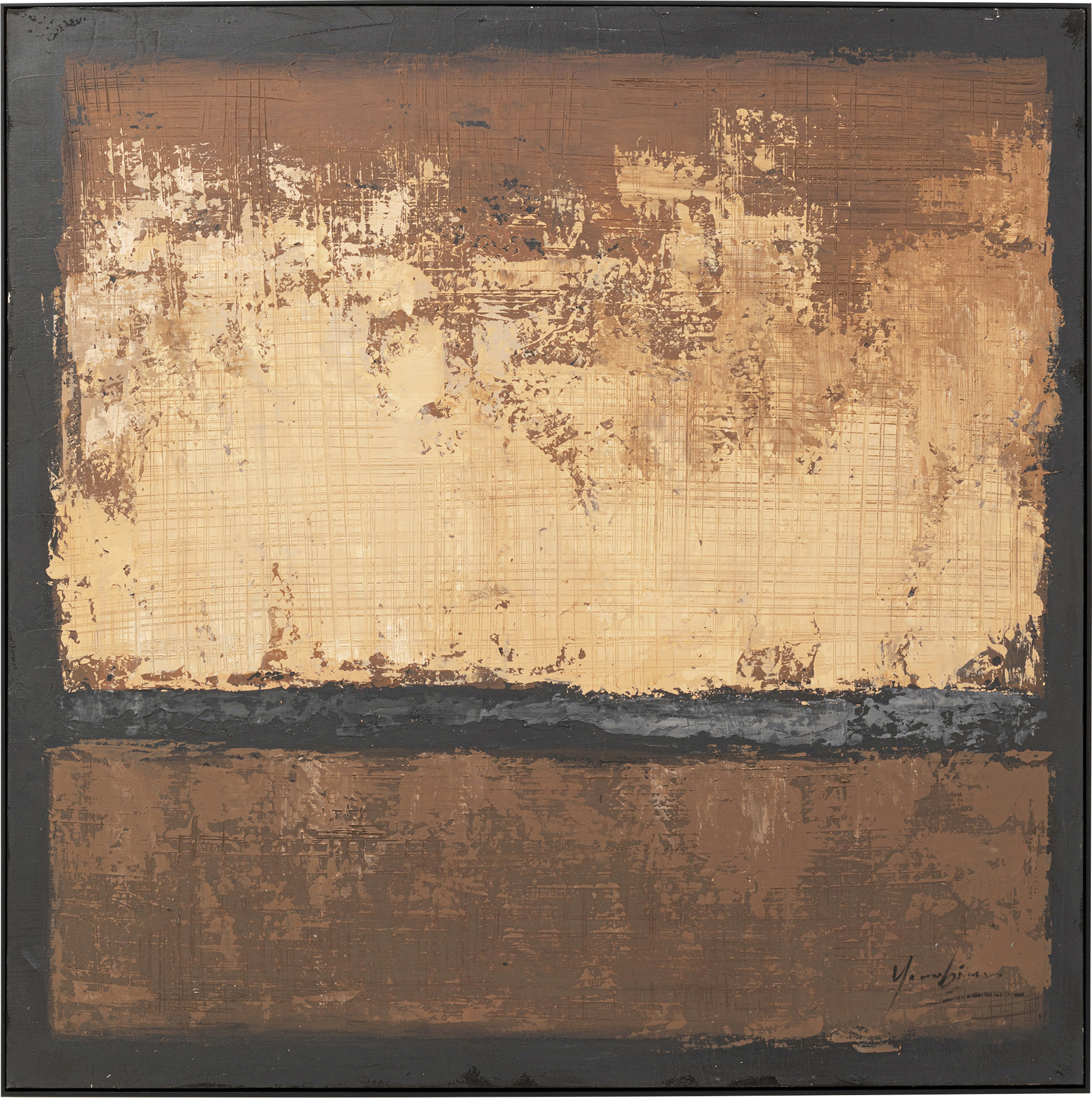 Slika sa ramom Silence Brown 120x120cm – slika-1.