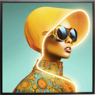 Rama foto Sun Hat Woman Galben LED 80x80 cm – imagine-1.