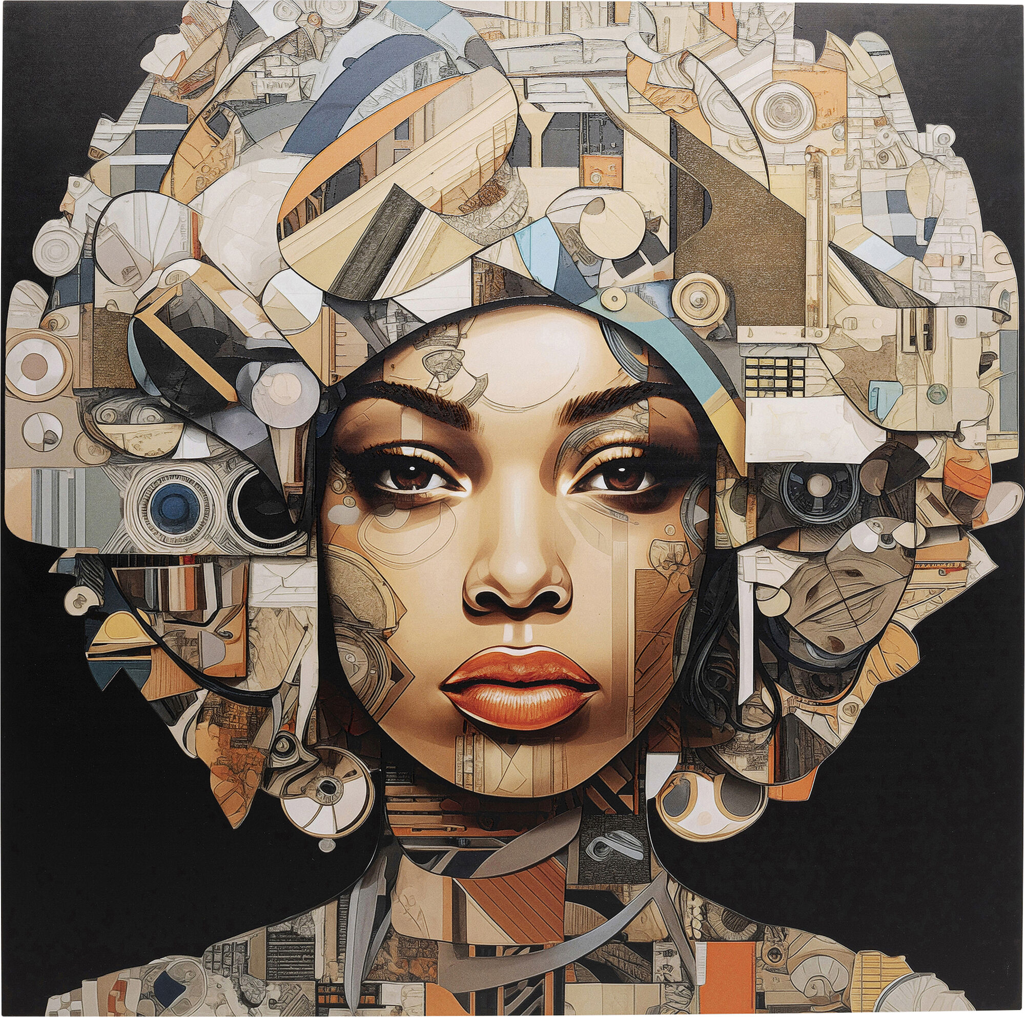 Cuadro cristal 3D Art Geo Woman 80x80cm – Imagen-1.