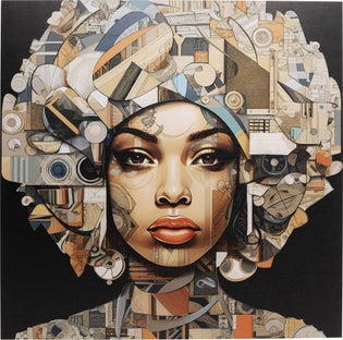 Obraz Szklany 3D Art Geo Woman 80x80cm – obraz-1