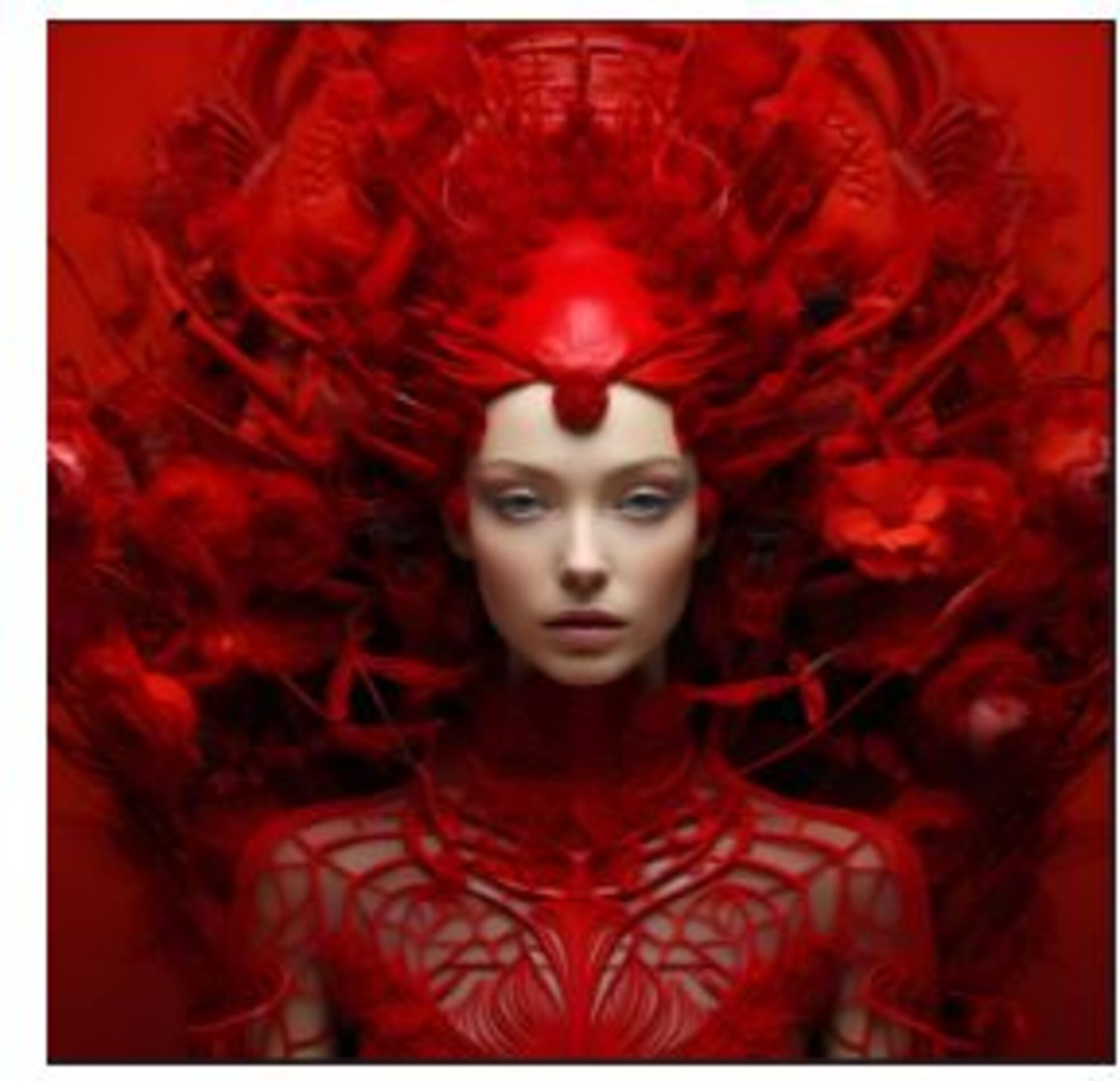 Obraz szklany Muse czerwony 120x120cm – grafika-1.