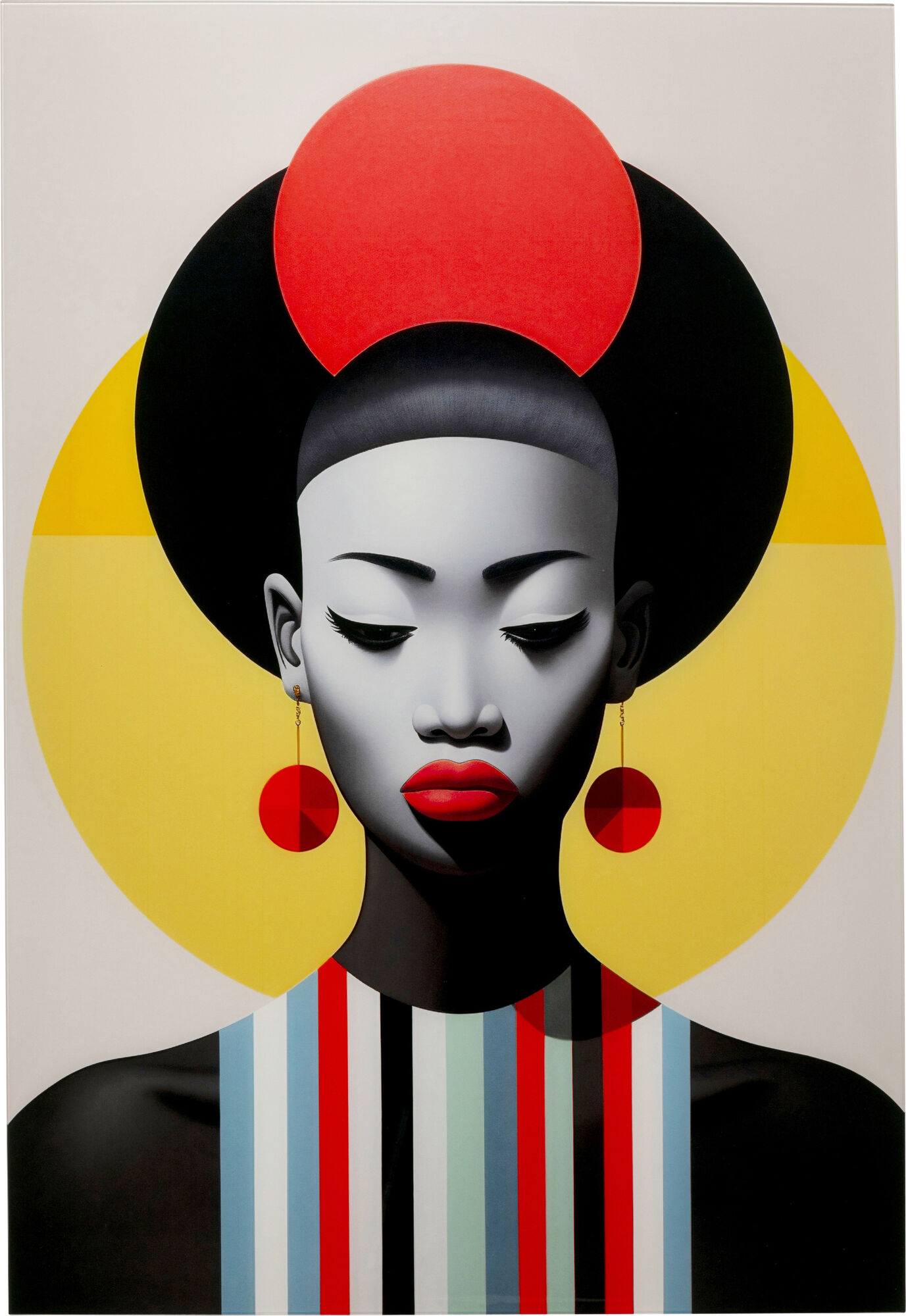 Obraz szklany Muse Retro Lady czerwony 80x120cm – grafika-1.