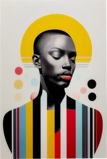 Slika na staklu Muse Retro Lady Yellow 80x120cm – slika-1.