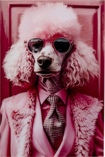 Pink Poodle Lasitaulu - Villakoira, 50x40 cm – kuva-1.