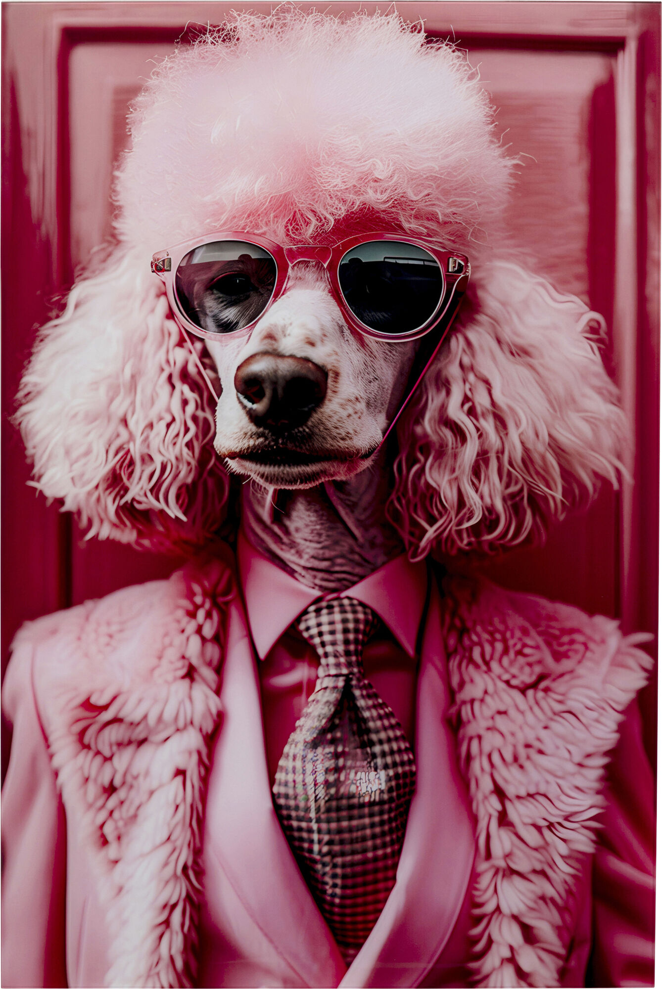 Obraz szklany Pink Poodle 80x120cm – grafika-1.