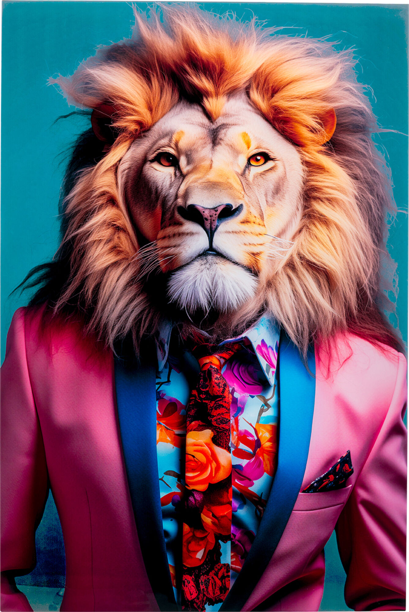 Cuadro cristal Suit Lion 80x120cm – Imagen-1.