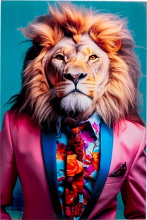 Cuadro cristal Suit Lion 80x120cm – Imagen-1.