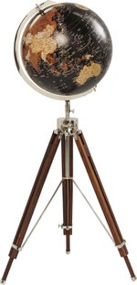 Globus dekoracyjny na drewnianych nóżkach 61 x 141 cm czarny – obraz-1