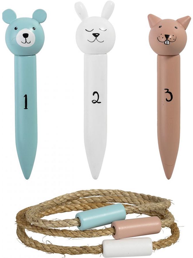 Gra rzut pierścieniem drewniana zwierzęta Ø4x19 cm – obraz-1