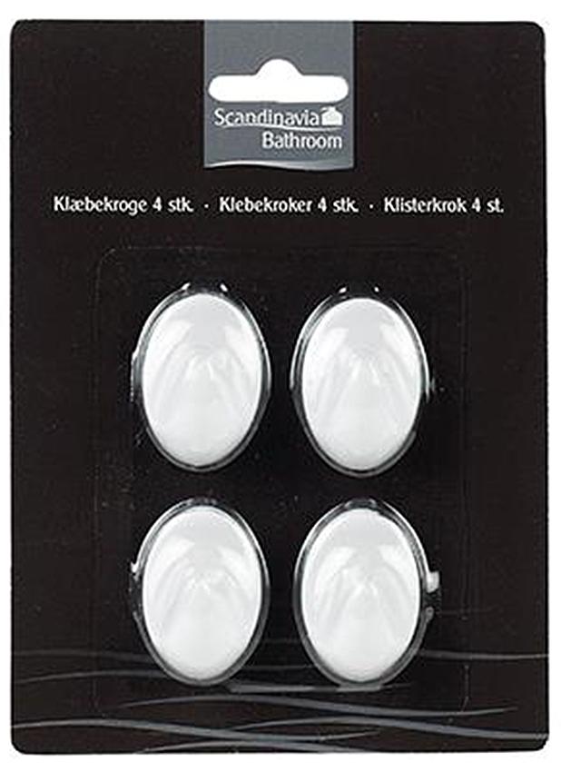 Haczyki samoprzylepne 2x3 cm (4-set) białe – obraz-1