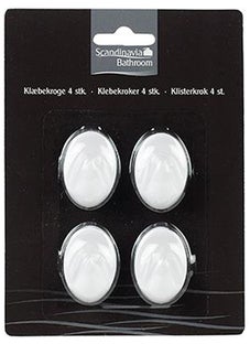 Haczyki samoprzylepne 2x3 cm (4-set) białe – obraz-1