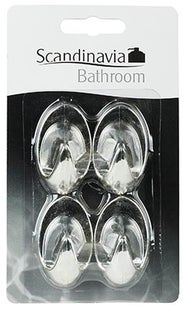 Haczyki samoprzylepne 4-set srebrne 4x6 cm – obraz-1