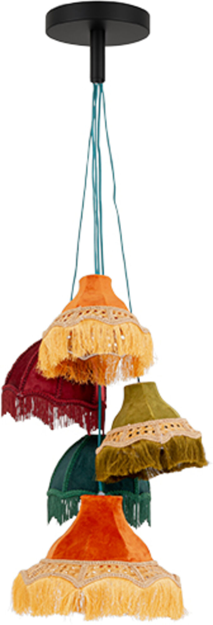 Pendel Saloon Fringes - Taklampa 5 Skärmar – bild-1.