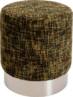 Sittpuff Berry Hög - Silver/Grön Ø39cm – bild-1.