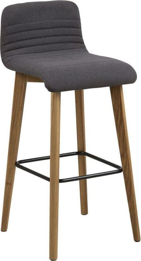 Hoker szary nogi drewniane 75 cm – obraz-1