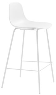 Hoker biały siedzisko z tworzywa nogi metalowe białe 41x93 cm – grafika-1.